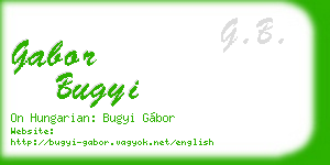 gabor bugyi business card