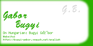 gabor bugyi business card